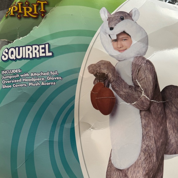 Spirit Kids Woodland Forest Animal Squirrel Halloween Dress Up Costume 4-10 - Picture 2 of 7